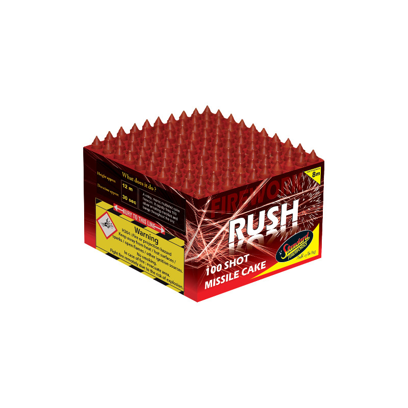 Black Cat Fireworks Rush Missile Cake - £6.00