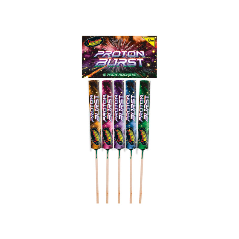 Black Cat Fireworks Proton Burst Rocket - £5.00