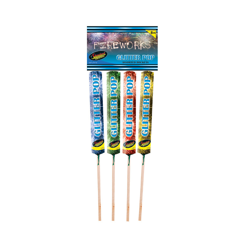 Black Cat Fireworks Glitter Pop Rockets